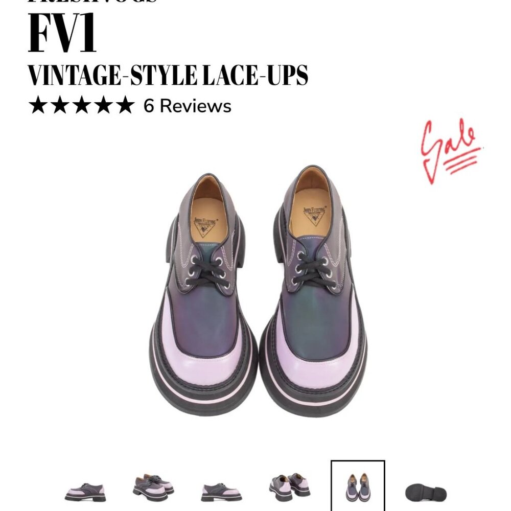 LAST - NEW Fluevog Fresh Vogs FV1 Vintage Style Lace Ups Purple Size 6 SOLD OUT - Picture 2 of 15
